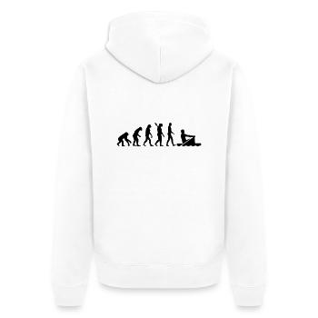 Rudern - Unisex Premium Bio Zip Hoodie - Weiß - Hinten - Thijin (182cm)