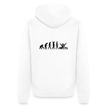 Go Kart - Unisex Premium Bio Zip Hoodie - Weiß - Hinten - Thijin (182cm)