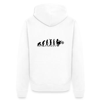 Motocross - Unisex Premium Bio Zip Hoodie - Weiß - Hinten - Thijin (182cm)