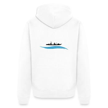 Kanu Wasser - Unisex Premium Bio Zip Hoodie - Weiß - Hinten - Thijin (182cm)