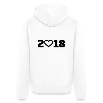 2018 - Unisex Premium Organic Zip Hoodie - white - Back - Thijin (182cm)