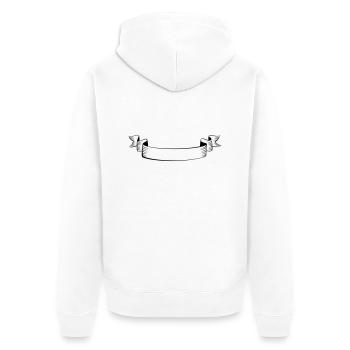 Ribbon, Banner, Vintage, Monogram, Wedding, Design - Veste à capuche bio Premium Unisexe - blanc - Dos - Thijin (182cm)