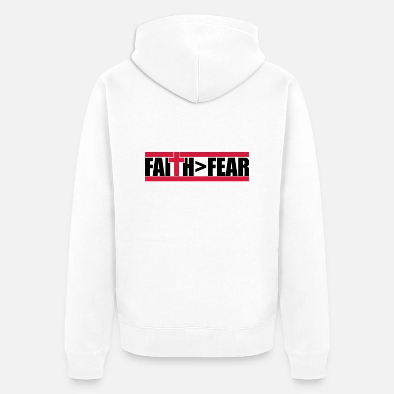 Dieu Faith plus grand - Veste à capuche bio Premium Unisexe - blanc