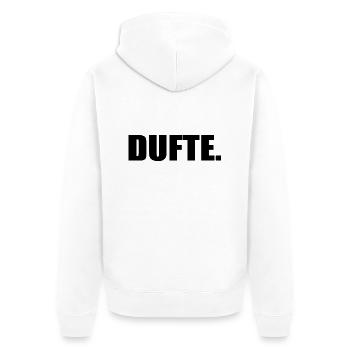 Dufte Wortspiel Berlin - Unisex Premium Bio Zip Hoodie - Weiß - Hinten - Thijin (182cm)