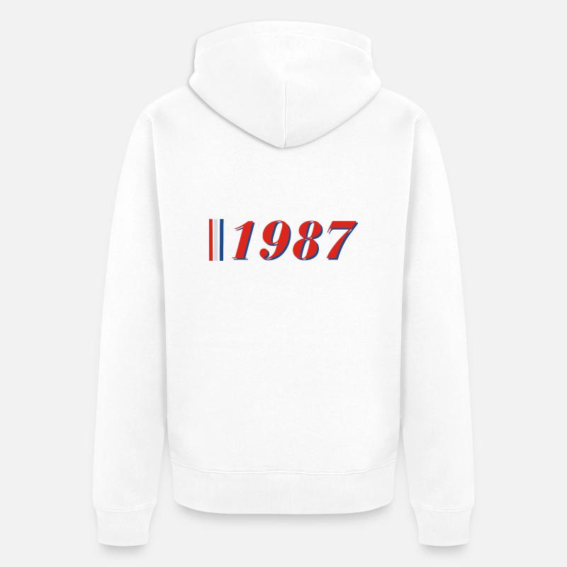 Année 1987 - Veste à capuche bio Premium Unisexe - blanc