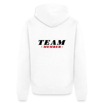 Team Member - Unisex Premium Organic Zip Hoodie - white - Back - Thijin (182cm)