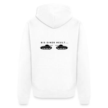 bis_einer_heult - Unisex Premium Bio Zip Hoodie - Weiß - Hinten - Thijin (182cm)