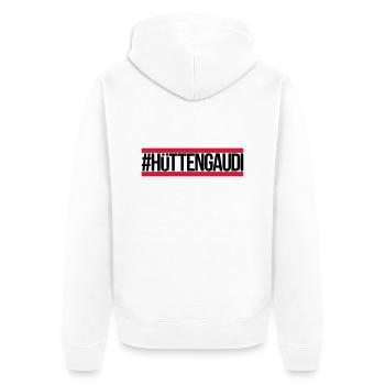 Hüttengaudi - Unisex Premium Bio Zip Hoodie - Weiß - Hinten - Thijin (182cm)