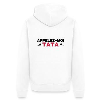 appelez moi tata - Veste à capuche bio Premium Unisexe - blanc - Dos - Thijin (182cm)