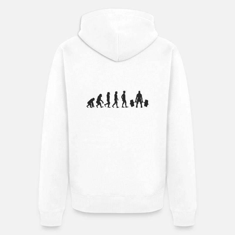 Evolution Weight Lifting - Veste à capuche bio Premium Unisexe - blanc