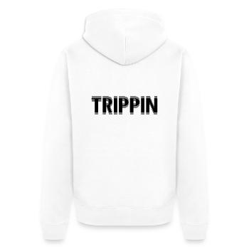 techno t-shirt - Unisex Premium Bio Zip Hoodie - Weiß - Hinten - Thijin (182cm)