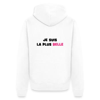 Je suis la plus belle - Veste à capuche bio Premium Unisexe - blanc - Dos - Thijin (182cm)