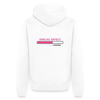 loading Special Effect - be patient - Unisex Premium Bio Zip Hoodie - Weiß - Hinten - Thijin (182cm)