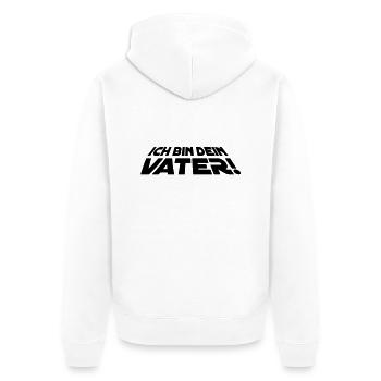 ich_bin_dein_vater_15x5_1f - Unisex Premium Bio Zip Hoodie - Weiß - Hinten - Thijin (182cm)
