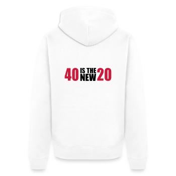 40 Birthday - Unisex Premium Organic Zip Hoodie - white - Back - Thijin (182cm)
