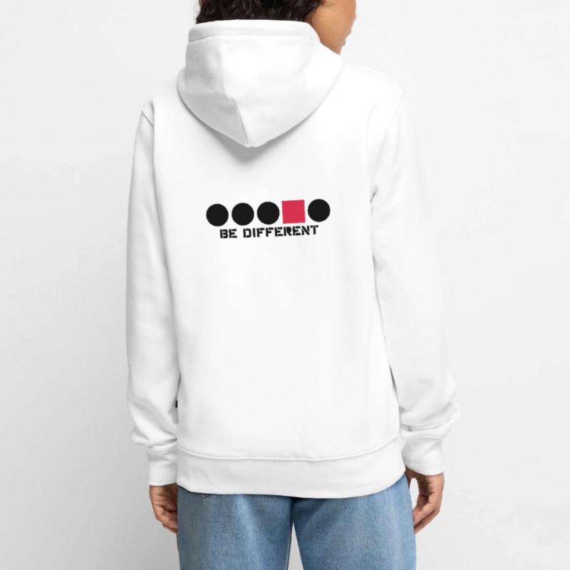 Forme circulaire rectangle Anders bords angulaire Veste à capuche bio Premium Unisexe
