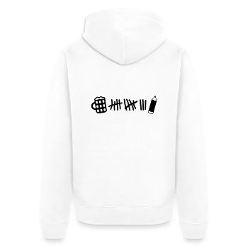 Striche - Bier Stift - Unisex Premium Bio Zip Hoodie - Weiß - Hinten - Thijin (182cm)