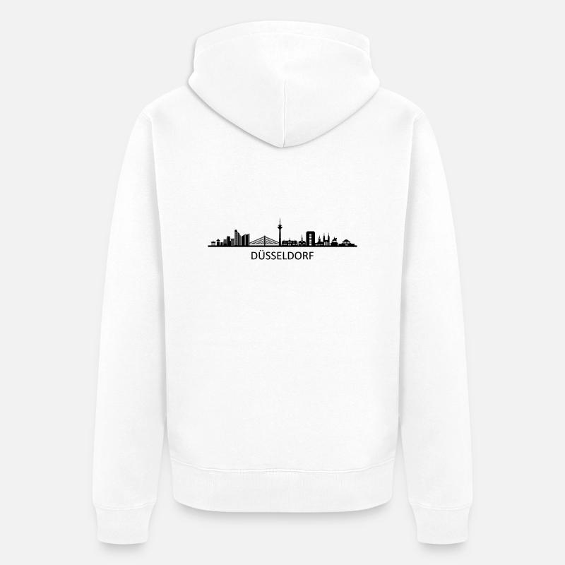 Skyline - Düsseldorf - Unisex Premium Bio Zip Hoodie - Weiß