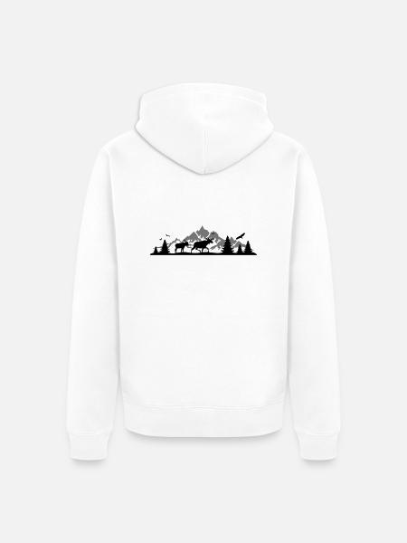 Landschaft - Schweden, Norwegen - Unisex Premium Bio Zip Hoodie - Weiß