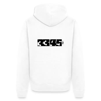33 / 45 DJ Logo - Unisex Premium Organic Zip Hoodie - white - Back - Thijin (182cm)