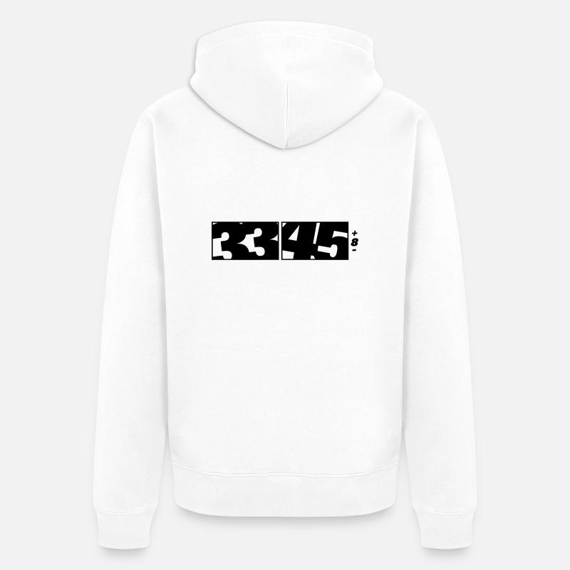 33/45 DJ Logo (1f) - Unisex Premium Bio Zip Hoodie - Weiß