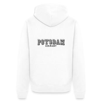 Potsdam - Unisex Premium Organic Zip Hoodie - white - Back - Thijin (182cm)