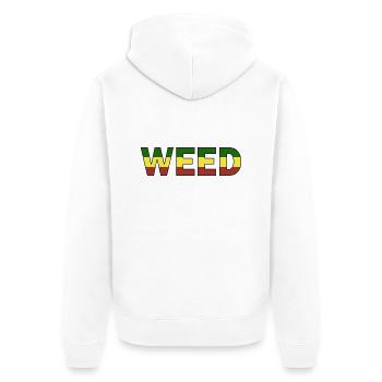 Marijuana Weed Cannabis - Unisex Premium Organic Zip Hoodie - white - Back - Thijin (182cm)