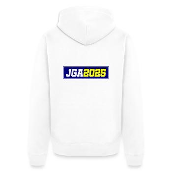 Jga 2025 - Unisex Premium Bio Zip Hoodie - Weiß - Hinten - Thijin (182cm)