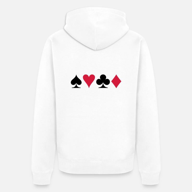 Poker - Unisex Premium Bio Zip Hoodie - Weiß