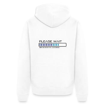 Please Wait - Brain.exe is loading. - Unisex Premium Organic Zip Hoodie - white - Back - Thijin (182cm)