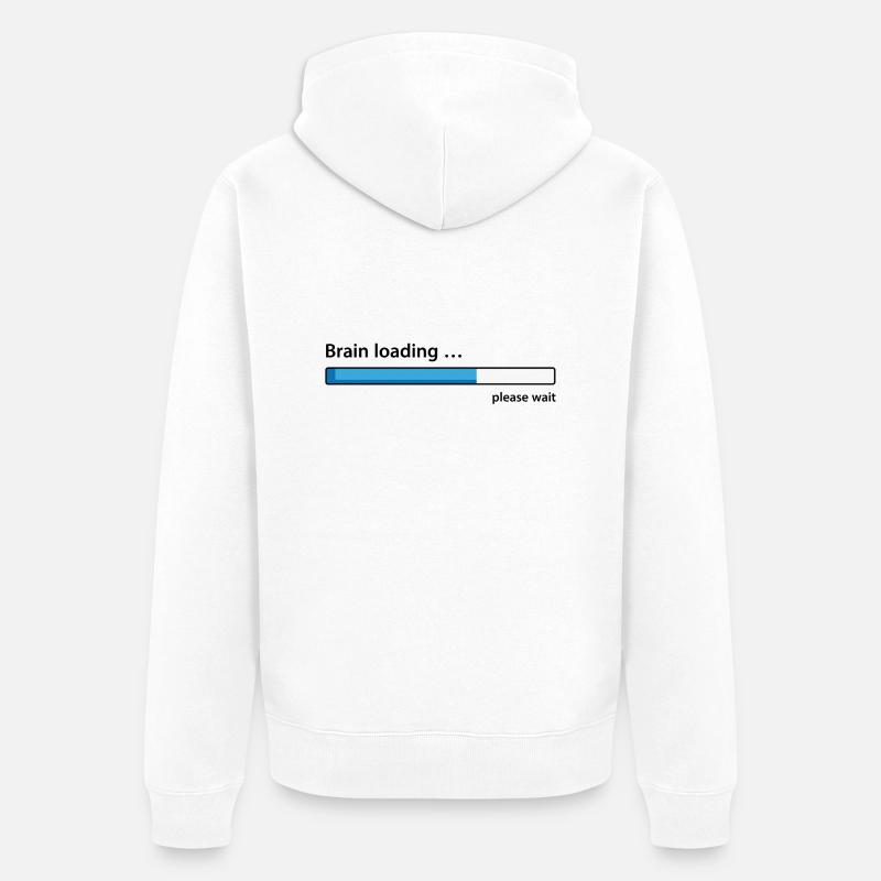 Brain loading please wait - Unisex Premium Organic Zip Hoodie - white