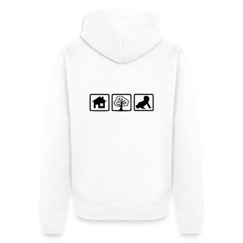 house_tree_child1 - Unisex Premium Bio Zip Hoodie - Weiß - Hinten - Thijin (182cm)