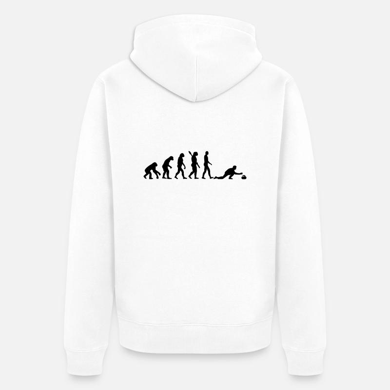 Curling Evolution - Unisex Premium Bio Zip Hoodie - Weiß