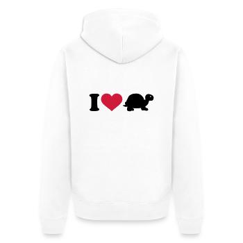 I love Turtle - Unisex Premium Organic Zip Hoodie - white - Back - Thijin (182cm)