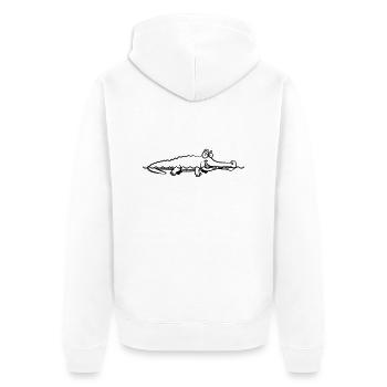 crocodile funny - Unisex Premium Organic Zip Hoodie - white - Back - Thijin (182cm)