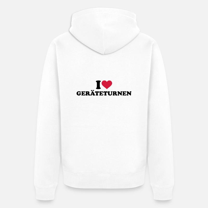 Geräteturnen - Unisex Premium Bio Zip Hoodie - Weiß