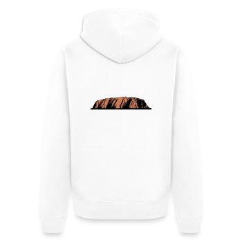 Ayers Rock - Australia - Unisex Premium Bio Zip Hoodie - Weiß - Hinten - Thijin (182cm)