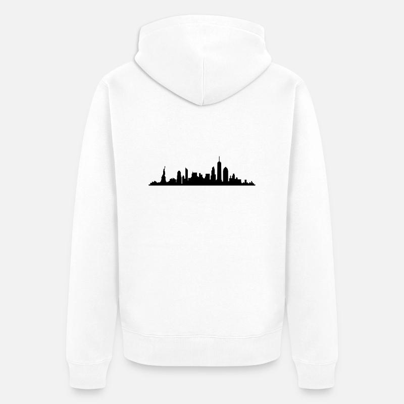 Skyline New York - Unisex Premium Bio Zip Hoodie - Weiß