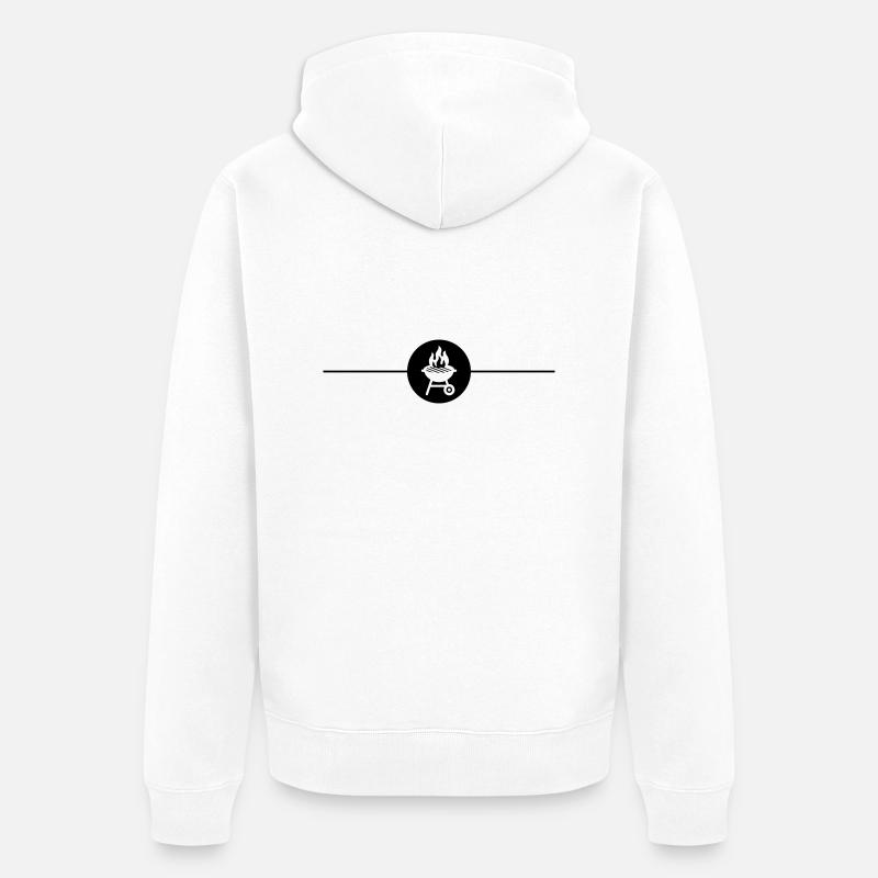 Grill Symbol Grilling Line - Unisex Premium Organic Zip Hoodie - white