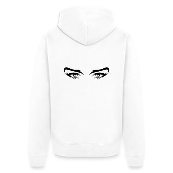 Augen - Unisex Premium Bio Zip Hoodie - Weiß - Hinten - Thijin (182cm)
