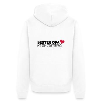 Bester Opa - Enkel - Unisex Premium Bio Zip Hoodie - Weiß - Hinten - Thijin (182cm)