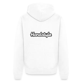 Hardstyle__V051 - Unisex Premium Bio Zip Hoodie - Weiß - Hinten - Thijin (182cm)