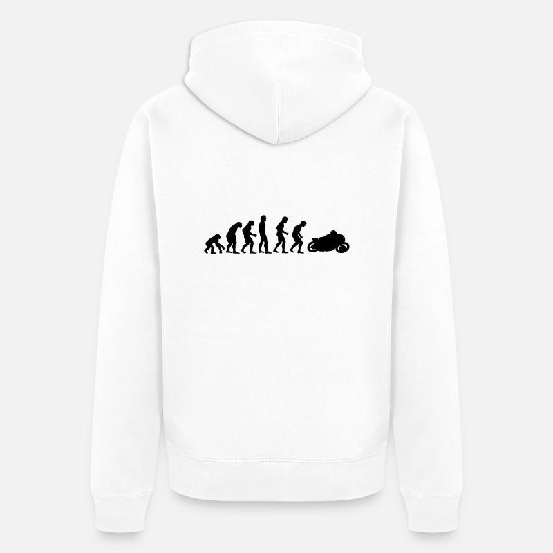 motorcycle evolution - Veste à capuche bio Premium Unisexe - blanc