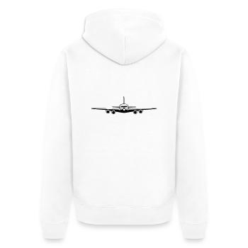 flugzeug - Unisex Premium Bio Zip Hoodie - Weiß - Hinten - Thijin (182cm)