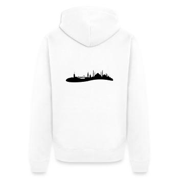 Skyline Istanbul - Unisex Premium Bio Zip Hoodie - Weiß - Hinten - Thijin (182cm)