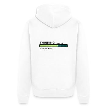 Thinking... - Unisex Premium Bio Zip Hoodie - Weiß - Hinten - Thijin (182cm)