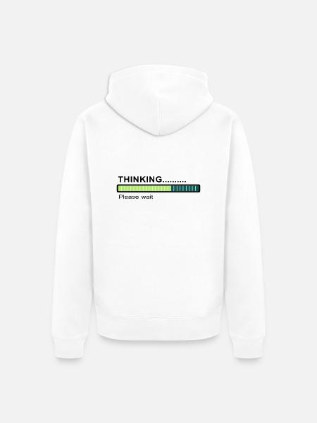 Thinking... - Unisex Premium Bio Zip Hoodie - Weiß