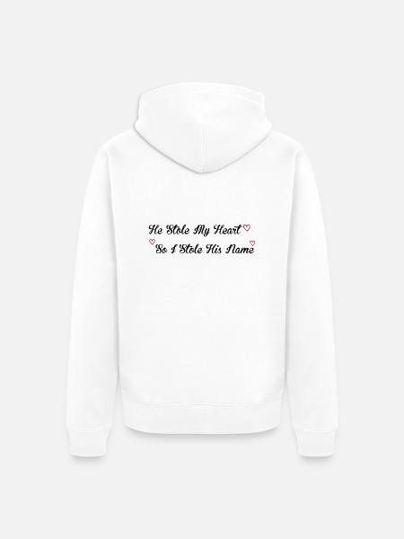 Stole My Heart - Unisex Premium Bio Zip Hoodie - Weiß