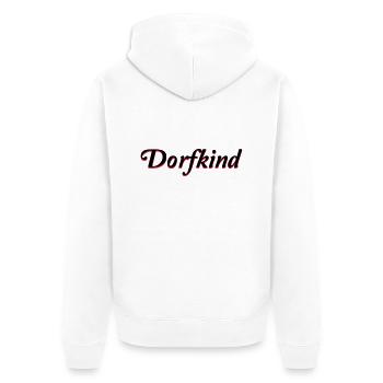 dorfkind - Unisex Premium Bio Zip Hoodie - Weiß - Hinten - Thijin (182cm)