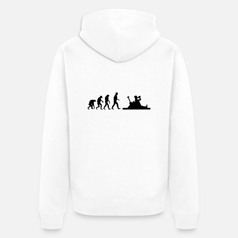 baustelle evolution - Unisex Premium Bio Zip Hoodie - Weiß